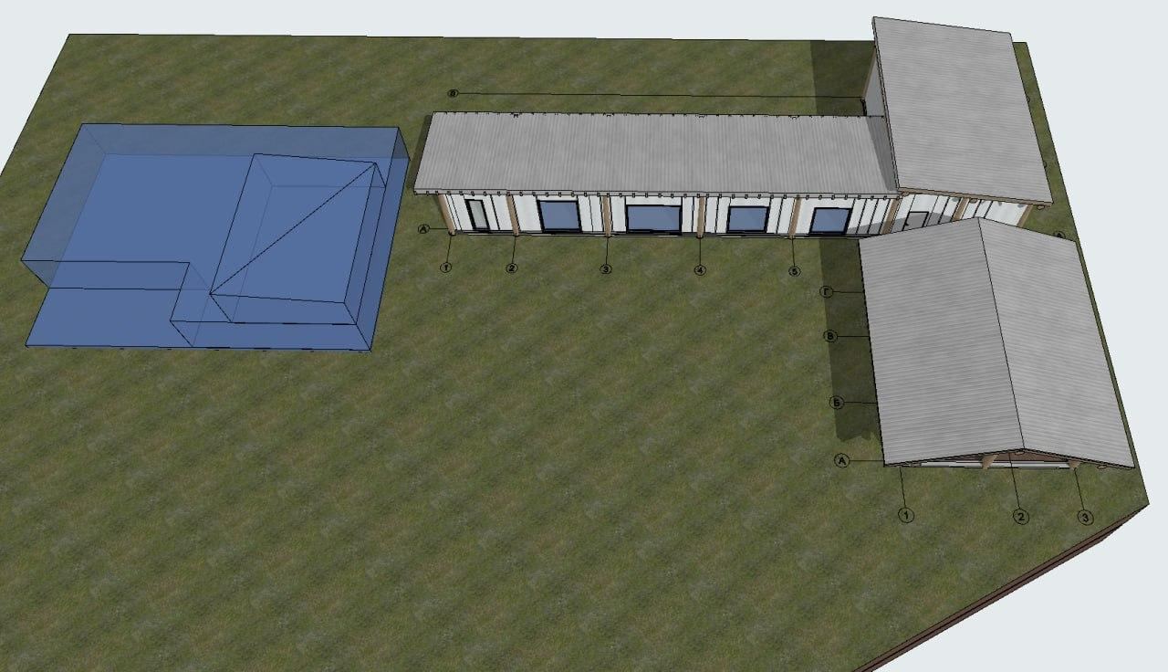 Генплан комплекса SVIDNO HOUSE: корпус с номерами, вилла и баня